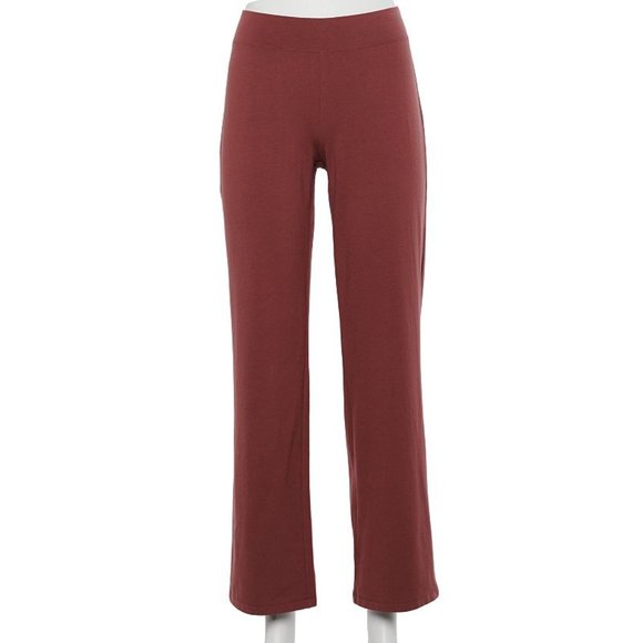 Petite Sonoma Goods For Life Straight-Leg Knit Pants - Maroon - Picture 1 of 1